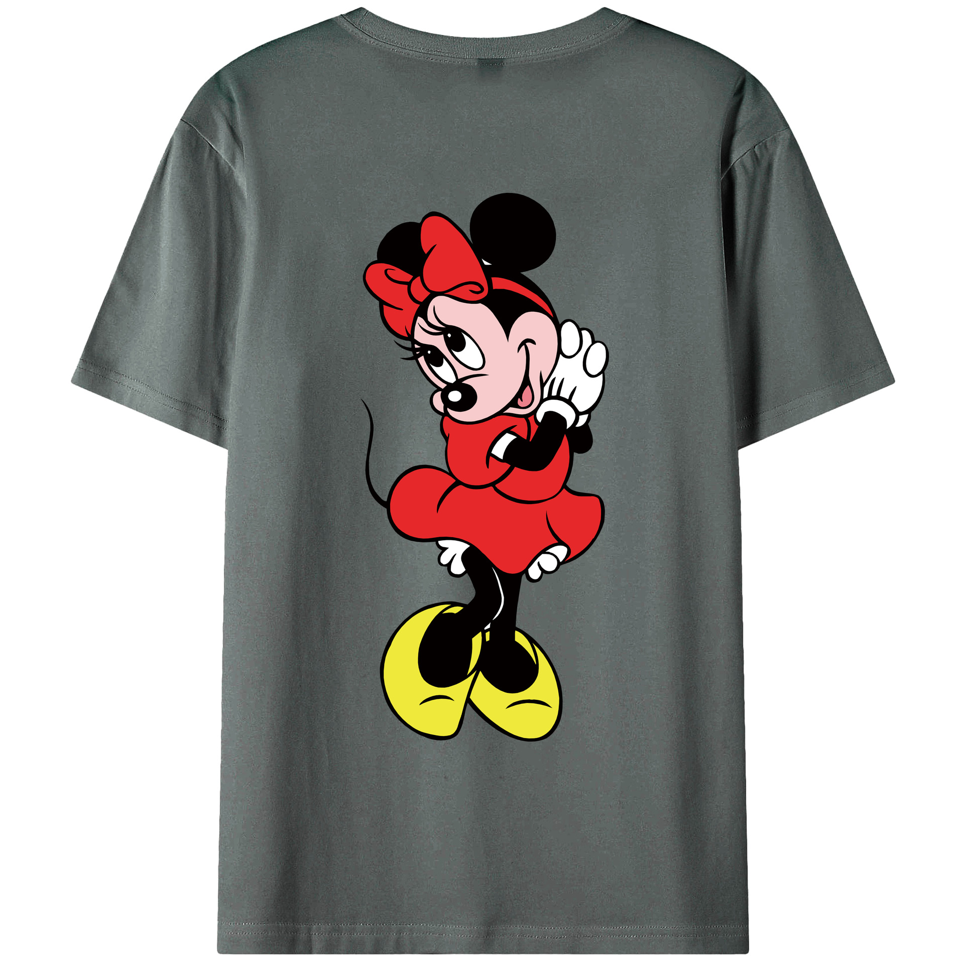 ミッキーマウス Mickey Mouse 綿100％ メンズ半袖Tシャツ（バックプリント） 通気性